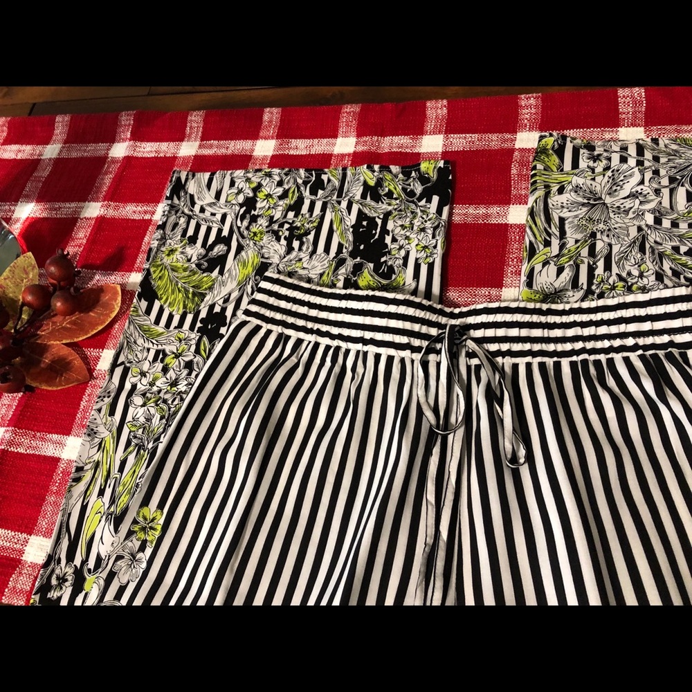 Striped flowy palazzo pants